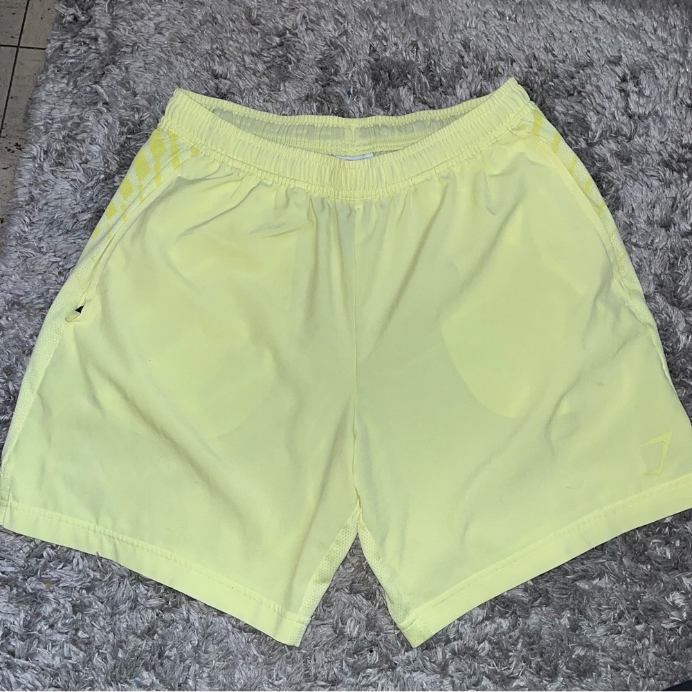 Gymshark Men's Highlighter Yellow Athletic Shorts